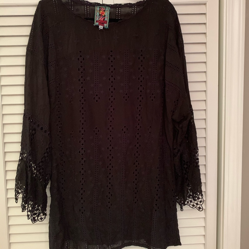 Johnny Was Black Eyelet Tunic